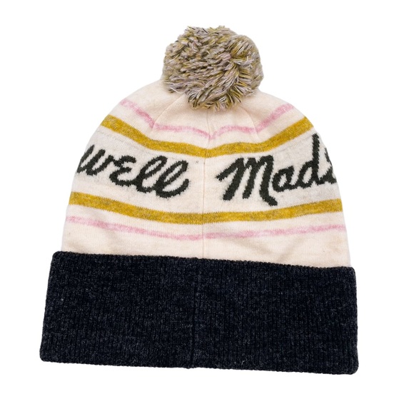 NEW Madewell Retro Pom-Pom Beanie Winter Hat in Cloud Lining NI562 One Size - Picture 4 of 7